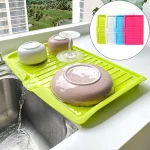 Égouttoir de cuisine en silicone T1, équipement de proximité pour les plats, grand évier, plan de travail