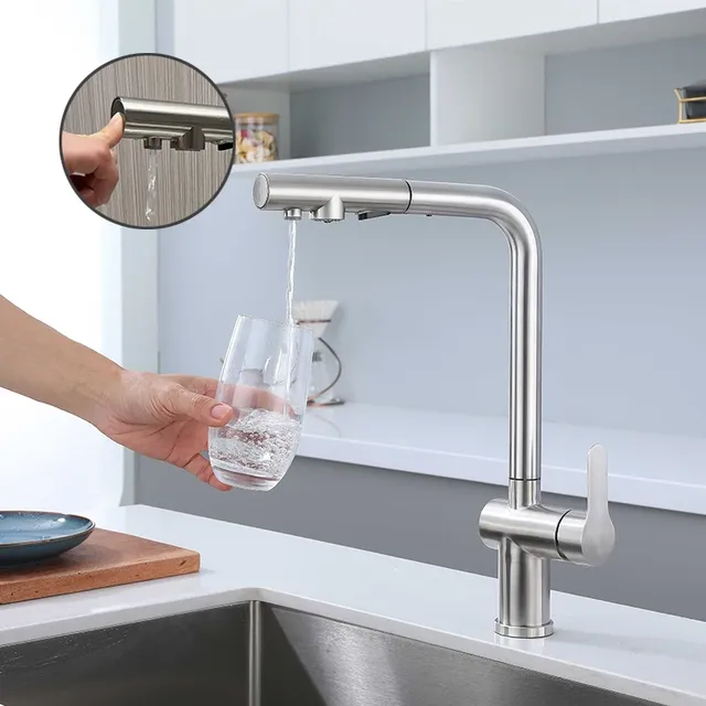 Robinet de cuisine 3 en 1 en acier inoxydable 304 – vue 2