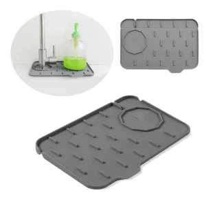 Tapis de robinet de cuisine en Silicone, absorbant, protection contre les éclaboussures d&rsquo;évier, tampon de vidange, utilisation Double face, évier de salle de bains, Gadget de cuisine