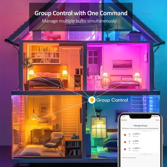 Ampoule LED Bluetooth/WiFi E27 15W 20W 110V 220V RGB RGBCW – vue 6