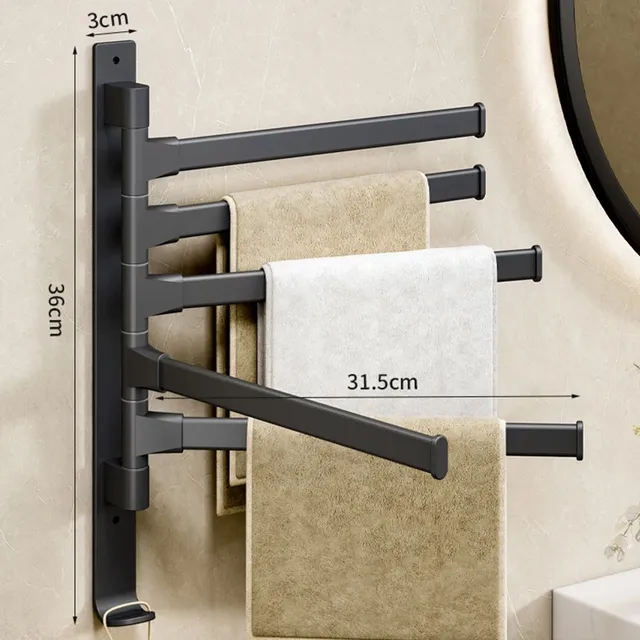 Salle de bain Porte-serviette Rotatif Porte-serviettes… – vue 6