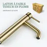 Robinet de lavabo en or brossé en laiton massif eau… – vue 7