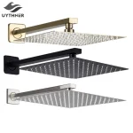 Pommeau de douche à effet de pluie 8 « /10&Prime;/12 « , salle de bain carrée, pomme de douche ultra-mince avec bras de douche, accessoires de robinetterie muraux