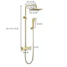 Colonne douche thermostatique dorée pommeau carré pluie… – vue 6