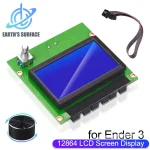 Écran LCD HD 12864 pour imprimante 3D Ender 3, panneau de commande bleu avec câble pour pièces d&rsquo;imprimante 3D Ender 3, Port d&rsquo;affichage