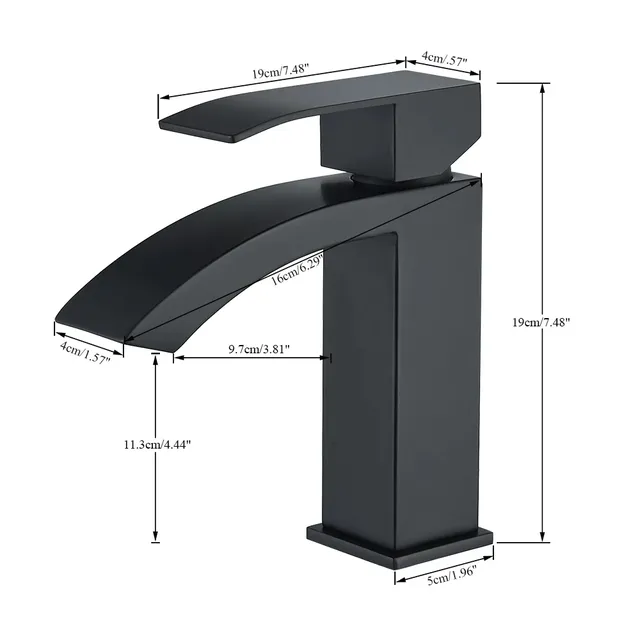 Mitigeur Robinet Lavabo Monotrou Monocommande Cascade… – vue 3