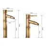 Robinet de lavabo en laiton Antique en forme de bambou – vue 6