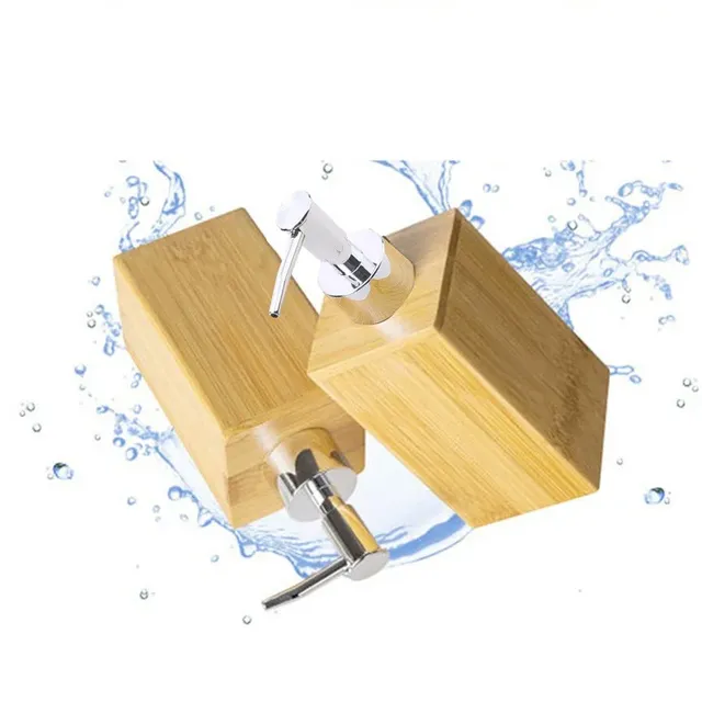 Distributeur savon liquide bambou pompe chromée… – vue 2