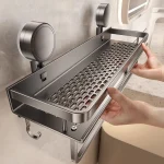 Étagère murale à ventouse pour salle de bain, support polyvalent, porte-serviettes pour lavabo, organisateur de rangement de cuisine
