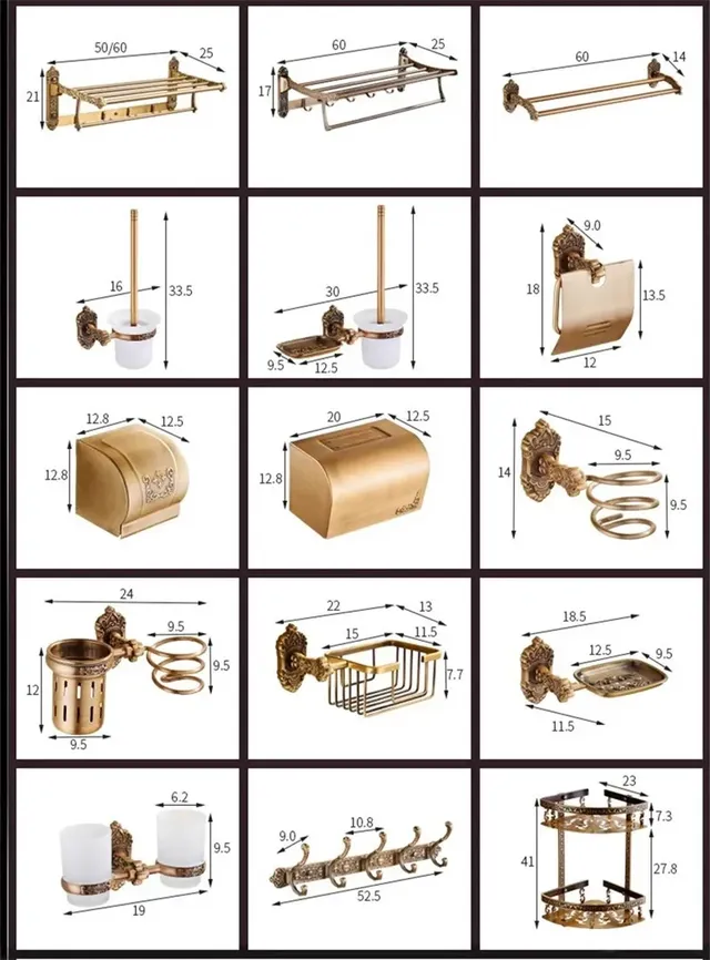 Accessoires de salle de bains sculptés en Bronze Antique – vue 6