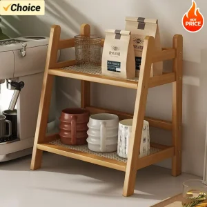 Étagère de rangement en bois pour cuisine, 1 pièce, organisateur de bureau en rotin, présentoir à épices pour comptoir, organisateur de maquillage pour vanité Étagère de rangement en bois pour cuisine, 1 pièce, organisateur de bureau en rotin, présentoir à épices pour comptoir, organisateur de maquillage pour vanité