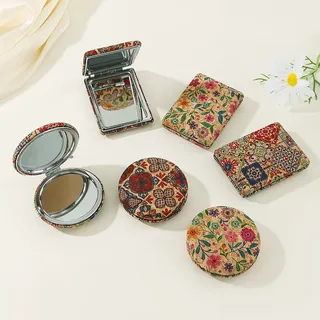 Miroir maquillage vintage rétro pliant compact portable poche double…