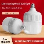 Ampoule LED B22, Lampe d&rsquo;Éclairage, Projecteur, AC 220V, 80W 60W 50W 40W 30W 20W 15W 10W 5W