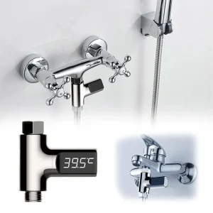 Thermomètre de douche d&rsquo;eau à affichage LED, débit auto-générant, température électrique, moniteur intelligent pour les soins de bébé