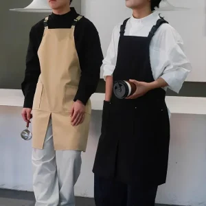 Tablier de serveur imperméable avec poches pour cuisine, restauration, café, fente avant, vêtements de travail Anti-salissure pour hommes et femmes pour Salon Tablier de serveur imperméable avec poches pour cuisine, restauration, café, fente avant, vêtements de travail Anti-salissure pour hommes et femmes pour Salon