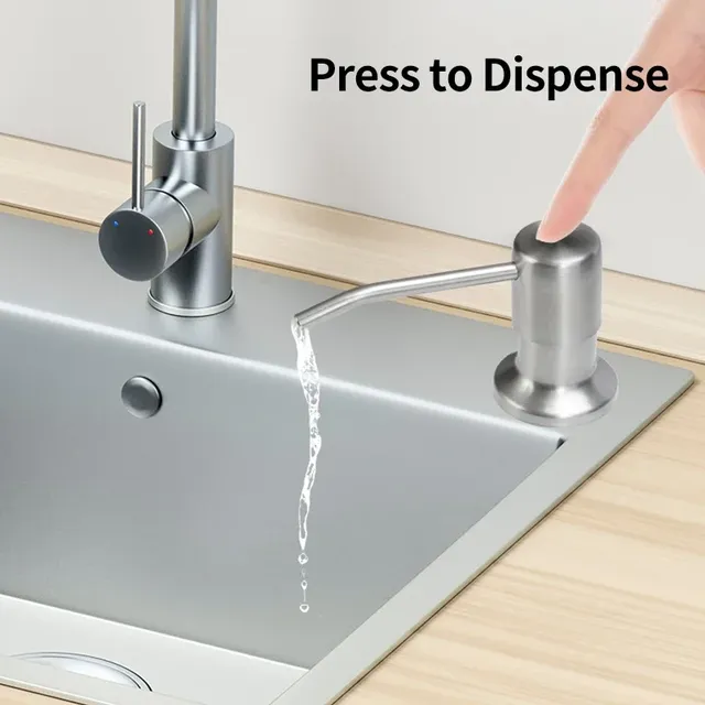 Distributeur savon évier encastrable inox brossé pompe… – vue 4