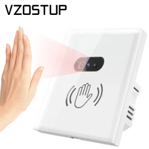Panneau d&rsquo;écran en verre sans contact, interrupteur mural intelligent, capteur de balayage à main, IR EU US, 110V, 220V, 10a