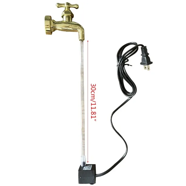 Fontaine robinet flottant illusion jet eau suspendu doré… – vue 6