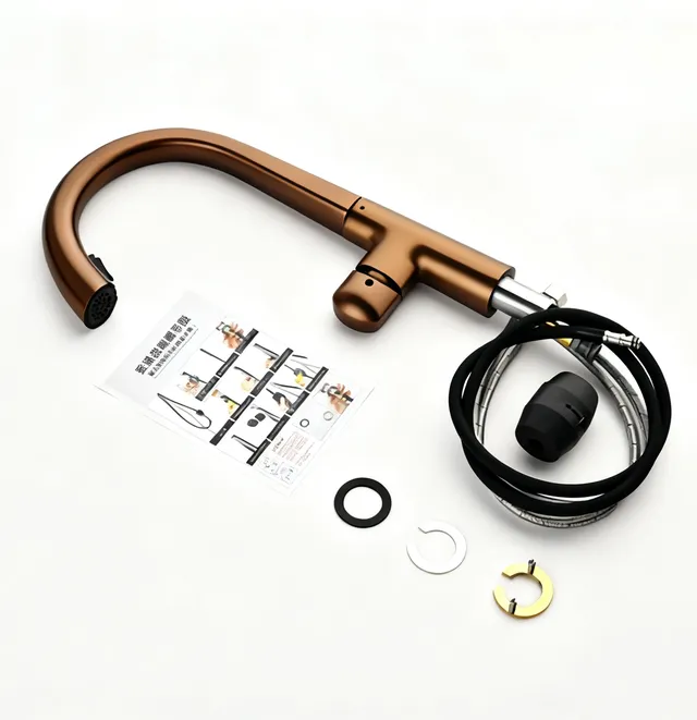 Robinet de cuisine pivotant extractible de luxe moderne – vue 6