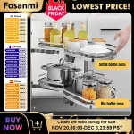 Armoire de cuisine, panier d&rsquo;angle, tiroir en acier inoxydable, Double couche, organisateurs de rangement extractibles, amovibles, hauteur réglable