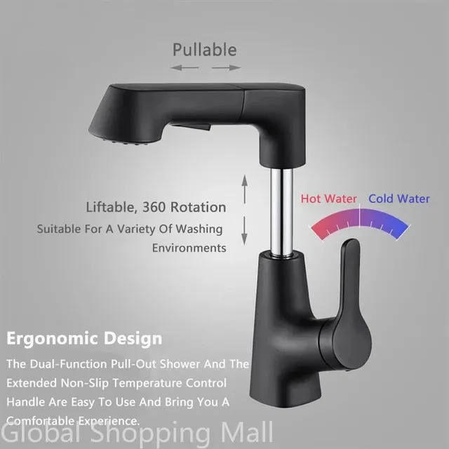 Robinet de cuisine élévateur extractible 360 ° Robinet… – vue 4