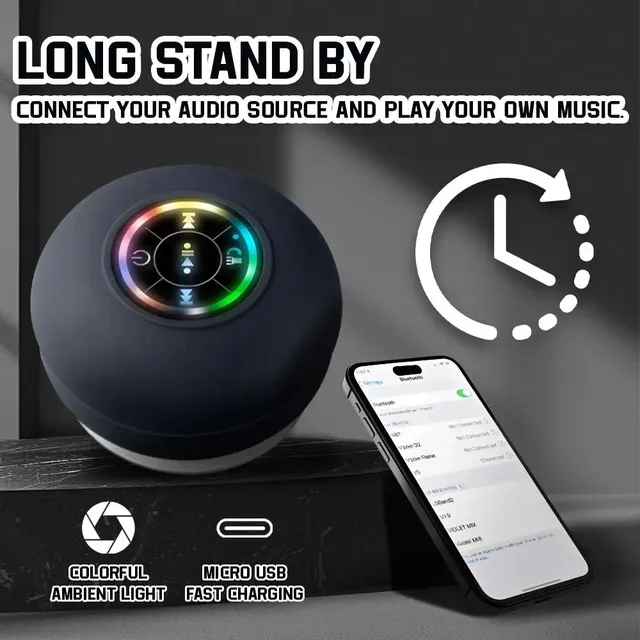 Haut-parleur Bluetooth étanche avec lumières LED colorées – vue 5