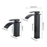 Robinet lavabo cascade noir mat acier inoxydable carré… – vue 7