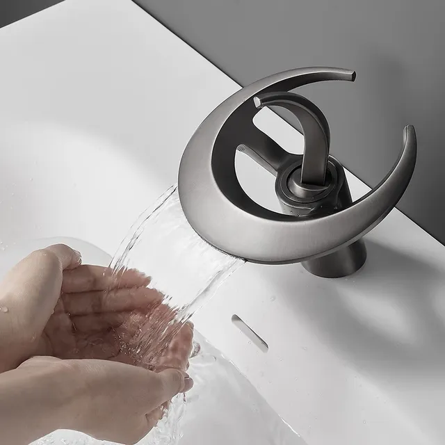 Robinet de lavabo de salle de bains doré/blanc – vue 3