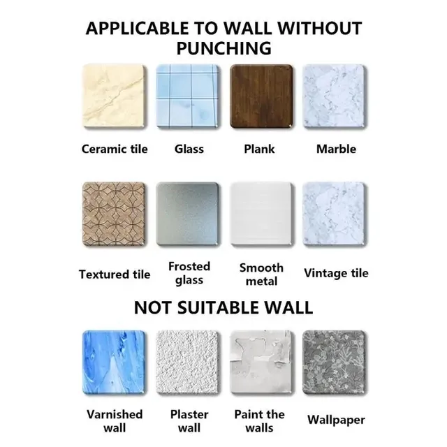Crochet mural adhésif ventouse ABS pliable inox finition… – vue 5