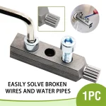 Extracteur de fil de valve d&rsquo;angle de robinet à 4/6 points, tuyau d&rsquo;eau, rupture de fil cassé, dent coulissante, outil de retrait d&rsquo;extrémité cassée, ensemble d&rsquo;accessoires