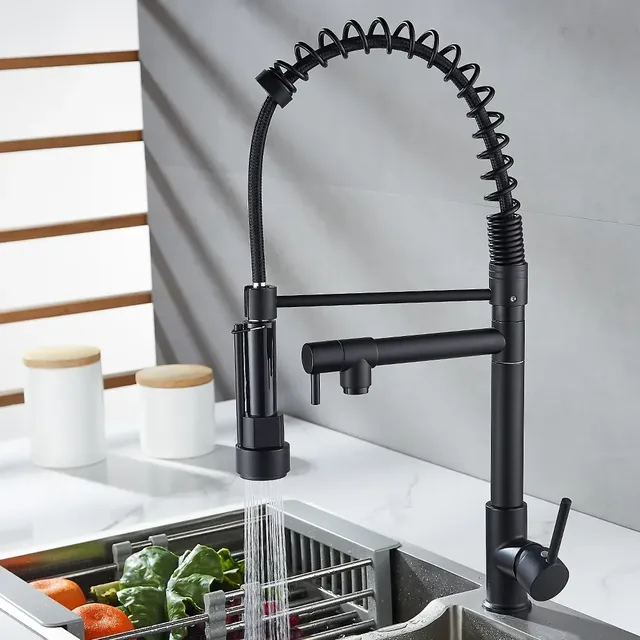 Robinet de cuisine à ressort chromé – vue 3