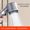 Pommeau de douche de Massage à 3 Modes, avec brosse en Silicone, pistolet de pulvérisation détachable, pomme de douche à main haute pression pour salle de bain avec filtre