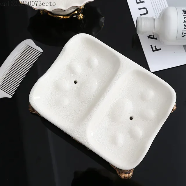 Porte-savon en céramique salle de bains 2 grilles boîte… – vue 2