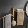 Porte serviettes rotatif mural cinq bras noyer aluminium… – vue 4