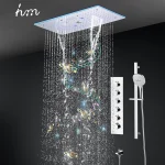Hm-Système de douche à LED avec musique de haute qualité, ensemble de douche au plafond, pluie, cascade, brume, pommeau de douche, thermostatique, centres commerciaux, 600x300mm