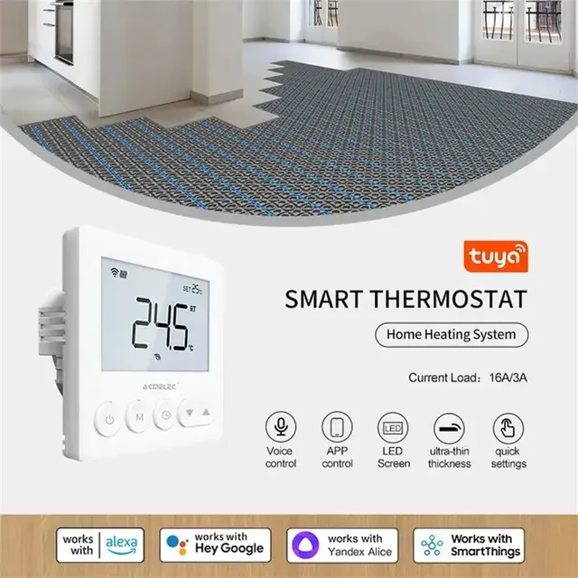 Thermostat connecté mural wifi compatible Tuya plancher… – vue 2