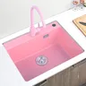 Pour évier en pierre de Quartz rose – vue 4