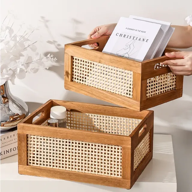 Boîte de rangement en bois massif pour cuisine et bureau – vue 3
