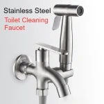 Robinets de toilette universels, pistolet de pulvérisation multifonctionnel, en acier inoxydable, pour balcon, vadrouille, piscine, accessoires de salle de bains