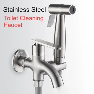 Robinets de toilette universels, pistolet de pulvérisation multifonctionnel, en acier inoxydable, pour balcon, vadrouille, piscine, accessoires de salle de bains