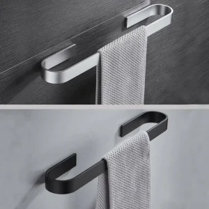 Porte-serviettes porte-serviettes salle de bain porte-serviettes cintre noir argent espace aluminium tenture murale porte-serviettes étagère de rangement