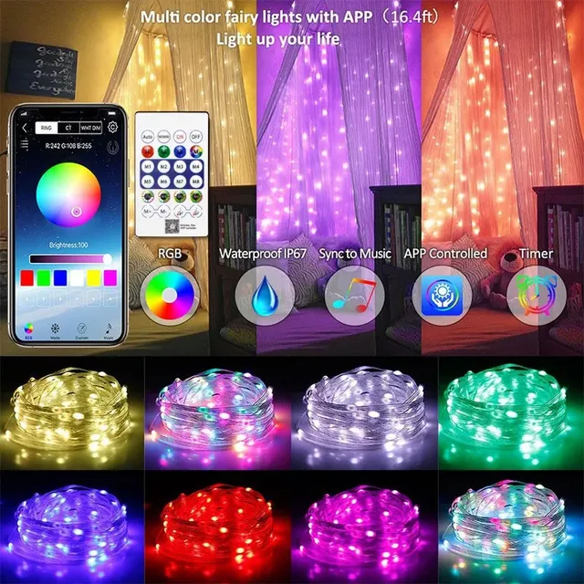 5M/10M/15M/20M RGBIC USB Sting lumière Bluetooth APP… – vue 4