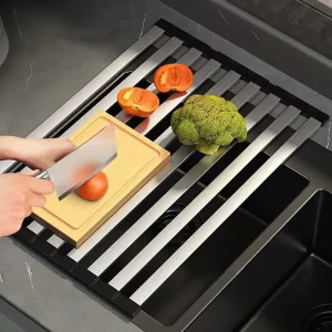 Égouttoir d&rsquo;évier de cuisine en acier inoxydable 304, égouttoir à vaisselle pliable, bol d&rsquo;évier et support de rangement de vaisselle, étagère de rangement de séchage
