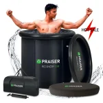 80Cm rond moderne noir froid plongeant baril pliable bain de glace gonflable jacuzzi baignoire extérieure Spa baignoire Portable pour adulte