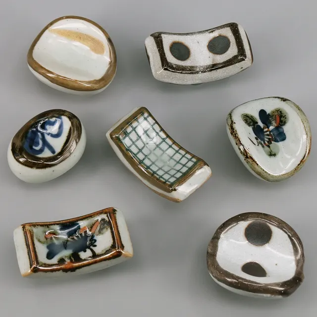 Poignées céramique porcelaine émaillée blanche bordure… – vue 3