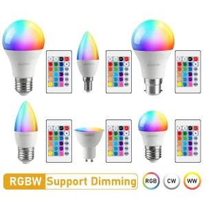LED RGB lampe projecteur ampoule E27 E14 GU10 B22 AC120V 230V Bombillas LED 6W 10W IR télécommande Led intelligente RGBW lampe décor à la maison LED RGB lampe projecteur ampoule E27 E14 GU10 B22 AC120V 230V Bombillas LED 6W 10W IR télécommande Led intelligente RGBW lampe décor à la maison