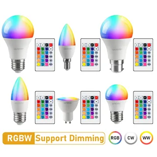 LED RGB lampe projecteur ampoule E27 E14 GU10 B22 AC120V 230V…
