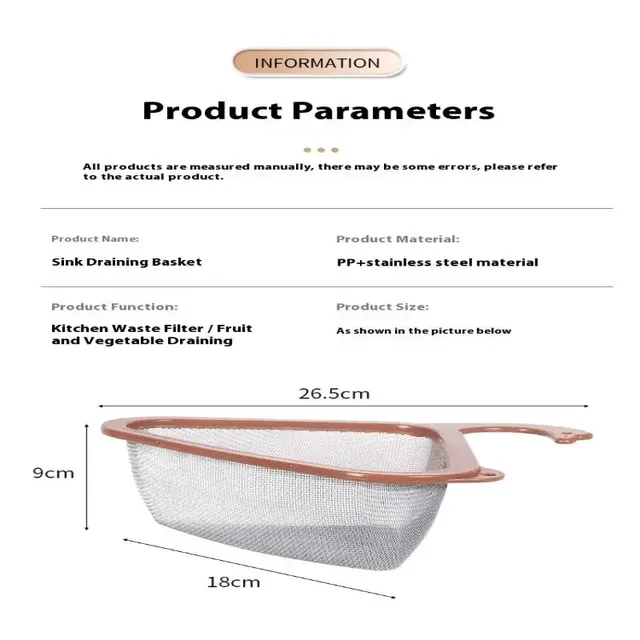 Panier filtrant evier cuisine angle triangulaire inox… – vue 6
