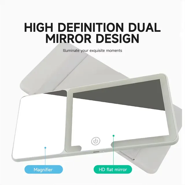 Miroir de maquillage LED pour voiture avec loupe – vue 2