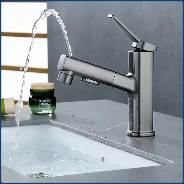 Robinet de lavabo en laiton chaud et froid – vue 3